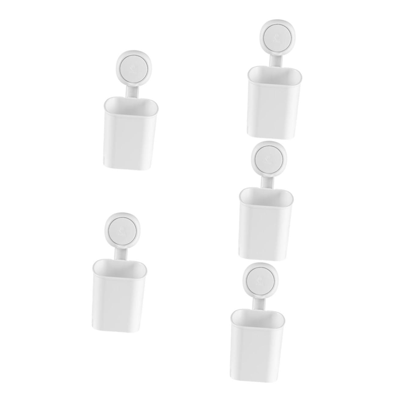 GLEAVI 5 Pezzi Thotocognio Titolare Doccia Porta Spazzolini Da Bagno Parete Porta Spazzolino Supporto Da Parete Adesivo Sospeso Accessorio Da Bagno Bianca Addominali