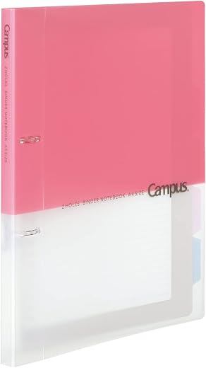 Kokuyo Campus 2-Ring Loose Leaf Binder, A4, 2 Holes, Up to 100 Sheets, Pink, Japan Import (RU-PP158P)