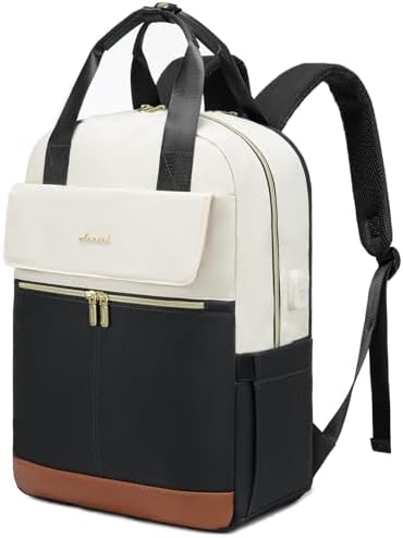 LOVEVOOK Rucksack Damen, 15,6 Zoll Laptop Schulrucksack Teenager Mädchen mit Laptopfach, Wasserdicht Cityrucksack Reiserucksack Tagesrucksäcke, Elegant Travel Backpack für Schule R