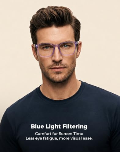 Image of TIJN Blue Light Blocking Glasses for Women Men Square Frame Nerd Eyeglasses Anti Blue Ray Computer Screen Glasses
