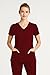 U4U Women’s Mock Wrap Scrub Top – Fluid Resistant, 4-Way Stretch, Easy Care Color Burgundy Small
