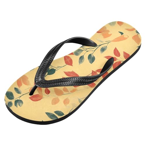 Women Beach Summer Casual Flip Flop Autumn Leaves ThankgivingQuick Dry Sandals Slipper for Men 214B8195