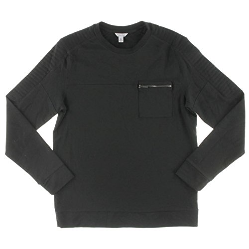 Calvin Klein Men's Long Sleeve Solid Quilted Terry Crew Neck
