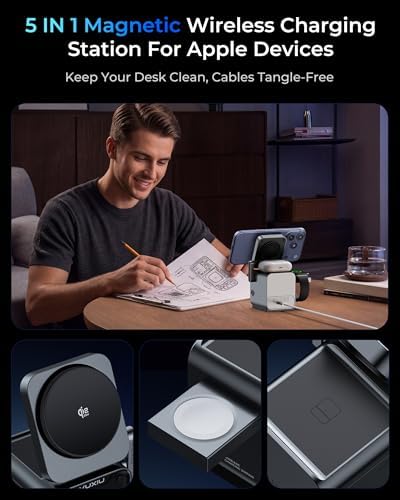 Qi2.2 5 in 1 Wireless Charging Station, Foldable 25W Fast Magnetic Charger - 2