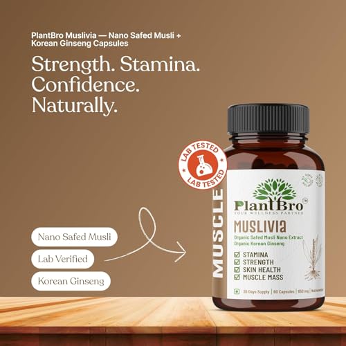 Image of Safed Musli Extract 60 Capsules - Ayurvedic Strength, Stamina & Vitality Supplement - Standardized Saponins, 2-Month Supply - Vegan, Non-GMO, FSSAI & GMP Certified