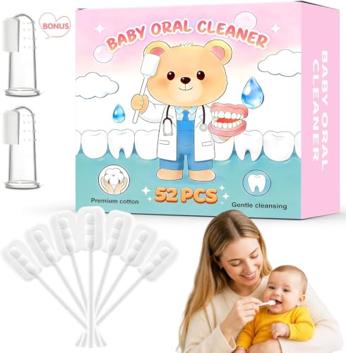 Image of Baby Tongue Cleaner, Newborn Toothbrush Disposable Oral Cleaner 52Pcs