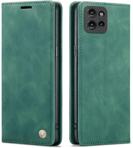 Image of ClickCase for Motorola Edge 60 Pro Sheepskin Series Faux Leather Wallet Flip Case with Video Stand & Magnetic Closure Lightweight Flip Cover for Motorola Edge 60 Pro (Green)
