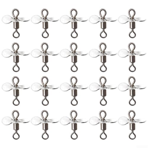 Fishing Propeller Blades Metal Turbo Spinner for DIY Hook Baits - for surface Disturbance Lure Parts for Trout Salmon 15mm(20pcs Silver L)