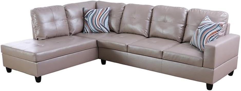 Beverly Fine Furniture Andes Microfiber with Faux Sofas, Latte