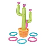 Inflatable Cactus Ring Toss Game with Hearts (Includes 6 Rings and Stands 5 feet Tall) Perfect Valentine's Day Party Game