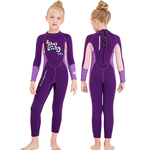 NATYFLY Kids Wetsuit,2.5mm Neoprene Thermal One Piece Swimsuit,Boys Girls and Toddler Wet Suits