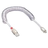 LINDY-USA 2m USB 2. 0 Coiled Cable, Type A to Micro-B, Transparent
