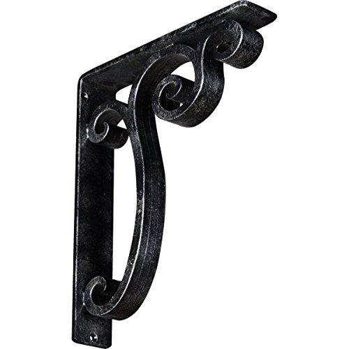 Ekena Millwork BKTM02X10X12TAVASV Metal Bracket, 2" W x 10" D x 12" H, Antiqued Silver