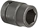 Martin 7636 Forged Alloy Steel 1-1/8" Type I Opening 1" Power Impact Drive Socket, 6 Points Standard, 2-9/16" Overall Length, Industrial Black Finish