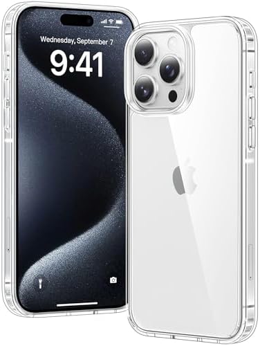 Voyahülle Hülle für iPhone 15 Pro Max Hülle, Anti-Vergilbung Transparent Handyhülle Stoßfest Schutzhülle, Premium Kratzfeste Case für iPhone 15 Pro Max -Durchsichtig