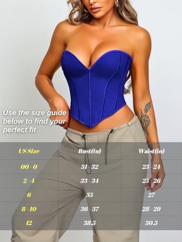 Image of ChiaoLezhee Heart Corset Top For Women, Sexy Concert Outfits Going Out, Strapless Crop Top, Overbust Bustier