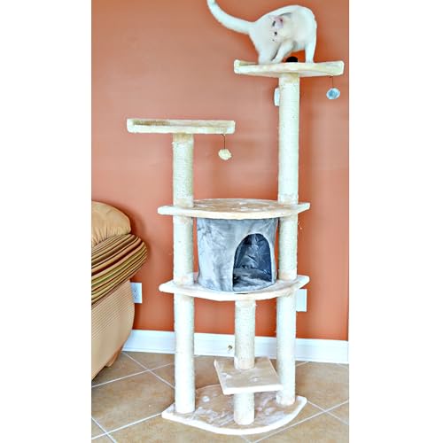 Árbol para gatos Armarkat A6401 34"x24"x64" Blanched Almond miniatura 5