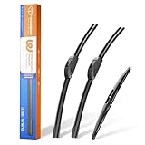 WOWIPER 16'+16' Windshield Wiper Blades with 12' Rear Wiper Replacement for Jeep Wrangler JL 2018 2019 2020 2021 2022 2023-OEM Quality All-Weather J Hook Wipers(Set of 3)