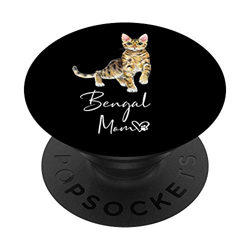 BENGAL MOM Mamá madre mamaíta de Gato ABISINIO Regalo PopSockets PopGrip: Agarre intercambiable para Teléfonos y Tabletas