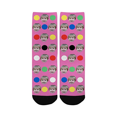 Custom Multi Face Kid's Socks Boys Girls Personalized Flag Dots Kid's Sox with Picture For Kids Gifts4