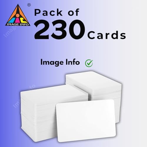Image of ImageInfo PVC ID Card Super White for Epson Direct ID Card EcoTank L8050 | L18050 | New L8100 Printers - 230 Cards with Premium Inkjet Coated PVC Media.
