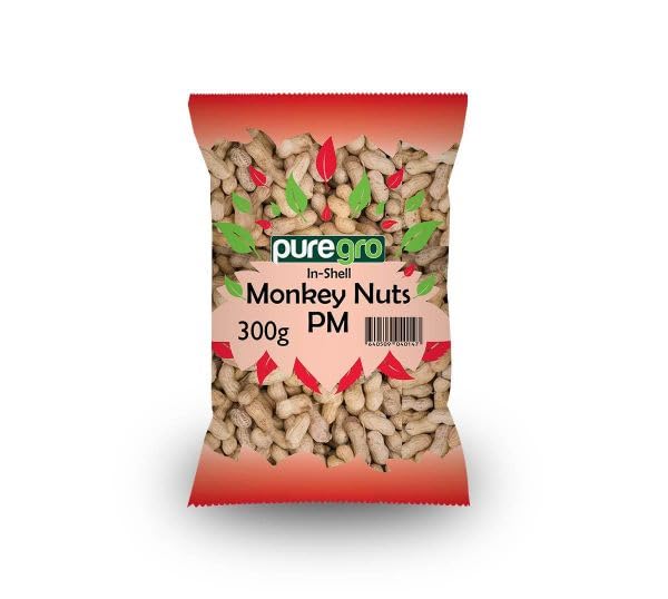PuregroMonkey Nuts 300g (PACK OF 1) | Peanuts in Shell | Whole Peanut.