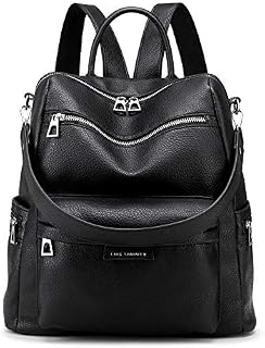 LING SHUIWEN Women Backpack Fashion PU Leather Anti-theft Ladies Rucksack Convertible School Bags Travel Backpack Handbag Shoulder Bag