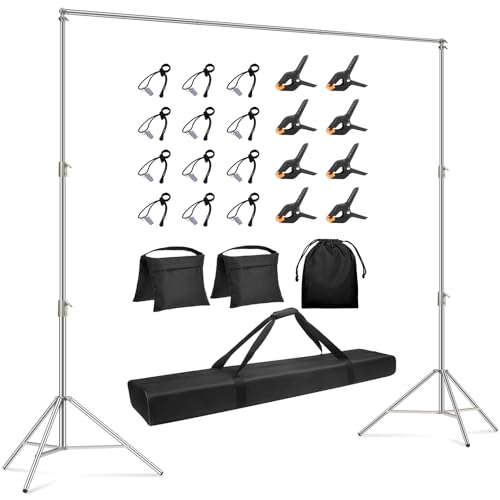 Gltire Photo Backdrop Stand for Parties, 10x9.2ft Stainless Steel Heavy Duty Back Drop Adjustable...