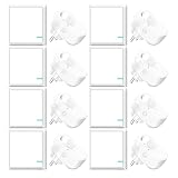 NineLeaf Funksteckdosen mit fernbedienung,8 Steckdose mit 8 Schalter,100m Fernbedienungsreichweite, 15A/1500W Hohe Ausgangsleistung Kompatibel mit Den Meisten Haushaltsgeräten,Weiß