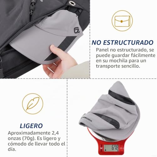 Miniatura 3 de Gadiemkensd Quick Dry Sports Hat Lightweight Breathable Soft Outdoor Run Cap Light Gray
