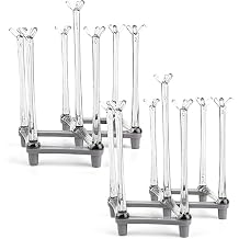 Yesland 2 Pack Retractable Cup Drying Rack, Plastic Non-slip Bottom Mug Tree Holder Organizer Rack Stand for Drinking Glass and Sports Bottle Drainer for Kitchen