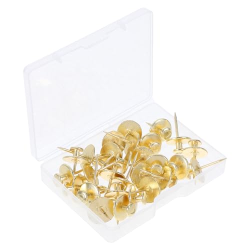 Image of 30pcs Love Hook Nails for Hanging Picture Painting Double Headed Picture Hangers Picture Mounting Hardware Double-Headed Nail Aesthetic Nail for Hanging Golden Zinc Alloy