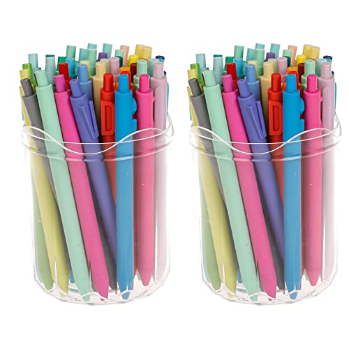 Yesesion 2 Pack Clear Pen Holder, Plastic Pencil Organizer For Desktop, Round Cup For Home Office Supplies, School Stationery, Markers, Ruler, Makeup Brushes Holder For Vanity, Bathroom Countertop #TOP13