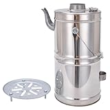 Holzbefeuerter Wasserkessel, Edelstahl-Brennkessel – Effizienter 10,5 l Outdoor & Camping Einsatz – Schnelles Kochen mit Hohl-Design