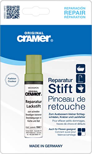 Preisvergleich Produktbild Cramer 15740DE Reparatur-Lackstift Email, Acryl, Keramik, moosgrün - Sanitärlack zum Ausbessern kleinerer Schäden an Badewannen, Duschwannen, Waschbecken und Fliesen