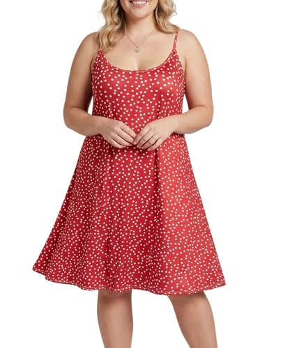 Image of 7th Element Women's Plus Size Slip Dress, Spaghetti Strap Summer Cami Sundress & Nightgown, Under Dresses & Beach Cover-up