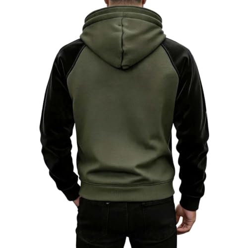 Hoodies for Men Color Block Full Zip Hooded Sweatshirt Jacket with Pockets - image 5