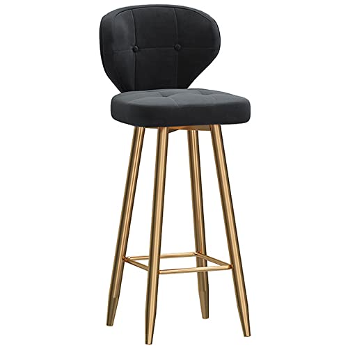 Tabouret haut îlot cuisine velours 75cm avec assise rembourrée confortable