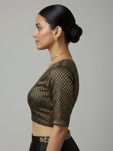 Image of Thevasa Women's Everyday Divine Depth V Neck Half Sleeves Blouse