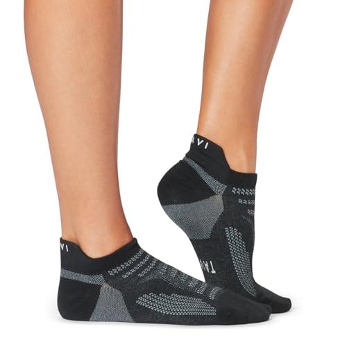 TAVI NOIR Parker Lightweight Sock for Run, Hike, Bike - No Show Sport Socks, Ebony, Small