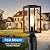 Outdoor Post Lights Lamp Post Light Fixture 2 Pack, Modern Black Exterior Post Lantern Fixture with Tempered Glass, Anti-Rust Aluminum Light Posts for Outside for Driveway Patio Garden