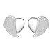 Produktbild Viwind Damen Ohrstecker Engelsflügel Ohrstecker 925 Sterling Silber Ohrringe Herz Ohrringer Schmuck Geschenk mit Geschenkbox (Silber)