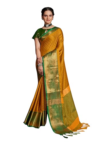 Image of Avantika Fashion Women's Woven Cotton Silk Art Silk Banarasi Saree With Blouse Piece