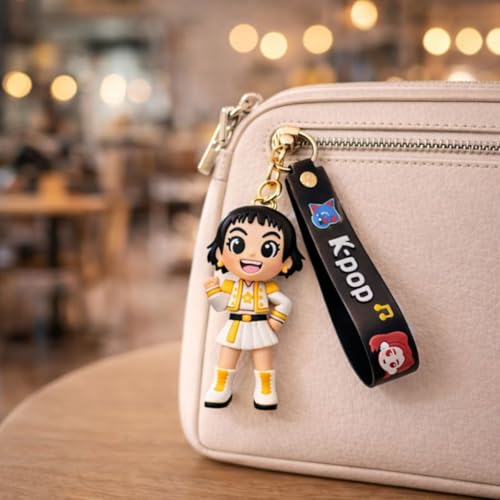 Image of Wanna Party Kpop Demon Hunters Cartoon Keychains, Zoey Keychain for Boys and Girls, Cute Backpack Key Chain Accessories Wristlet chain Return Gift Items for Boys & Girls