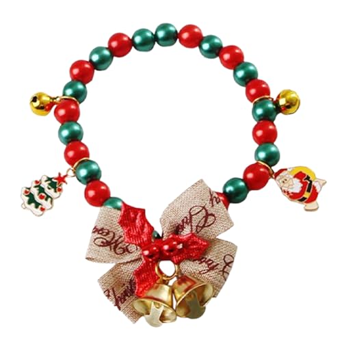 Collares de Navidad para gatos – Collar festivo para perro | Collar para mascotas con campana de lazo, Papá Noel, árbol de Navidad, muñeco de nieve, copo de nieve y alce, perfecto para perros pequeños