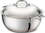 All-Clad 6500 SS Copper Core 5-Ply Bonded Dishwasher Safe Dutch Oven with Lid / Cookware, 5.5-Quart, Silver
