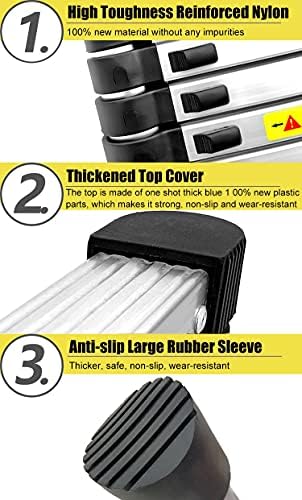 Heavy Duty 10FT Telescopic Ladder - Aluminum Folding Ladder for Rooftop, RV, Attic & Outdoor Use, Supports 330lbs - Compact & Portable Design for Easy Storage