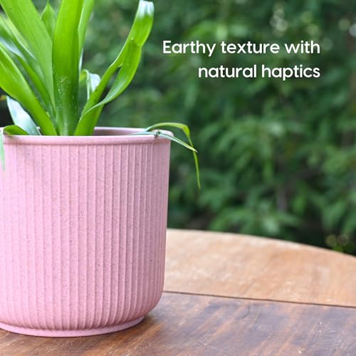 Image of Eha Earth Friendly Statement Pot 4 Inch Pots and Planters Set of 1 | Table Top Planters| Bamboo Based, UV Protected | Planter for Indoor & Balcony Window Flower Pots | Innocent
