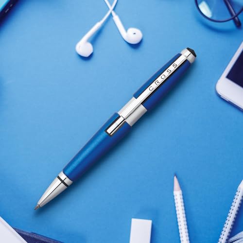 Cross Edge Rollerball (lijndikte M, schrijfkleur: zwart, navulbaar, incl. premium geschenkdoos) blauw