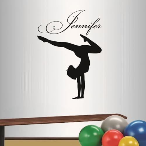 Décoration murale de gymnastique pour chambre de fille ado autocollant vinyle 75x65cm